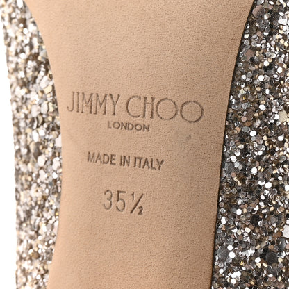 Jimmy Choo Coarse Glitter Fabric Agnes 85 Pumps 35.5 Ballet Pink 7 of 8