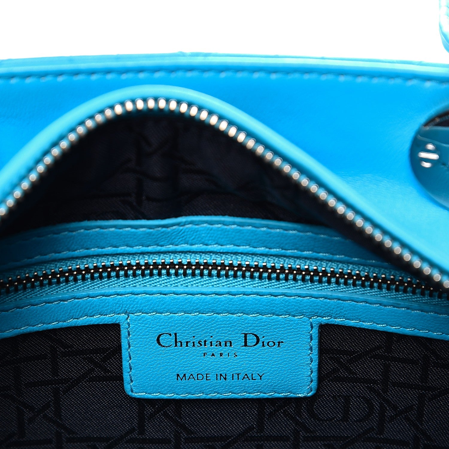 Christian Dior Lambskin Cannage Medium Lady Dior Blue 7 of 13