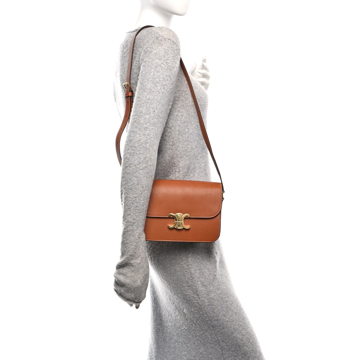 Natural Calfskin Medium Triomphe Tan