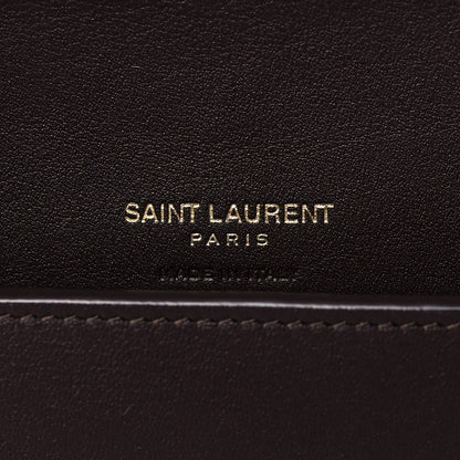 Saint Laurent Lambskin Heart Embossed Monogram Chain Wallet Vintage Cognac 6 of 9