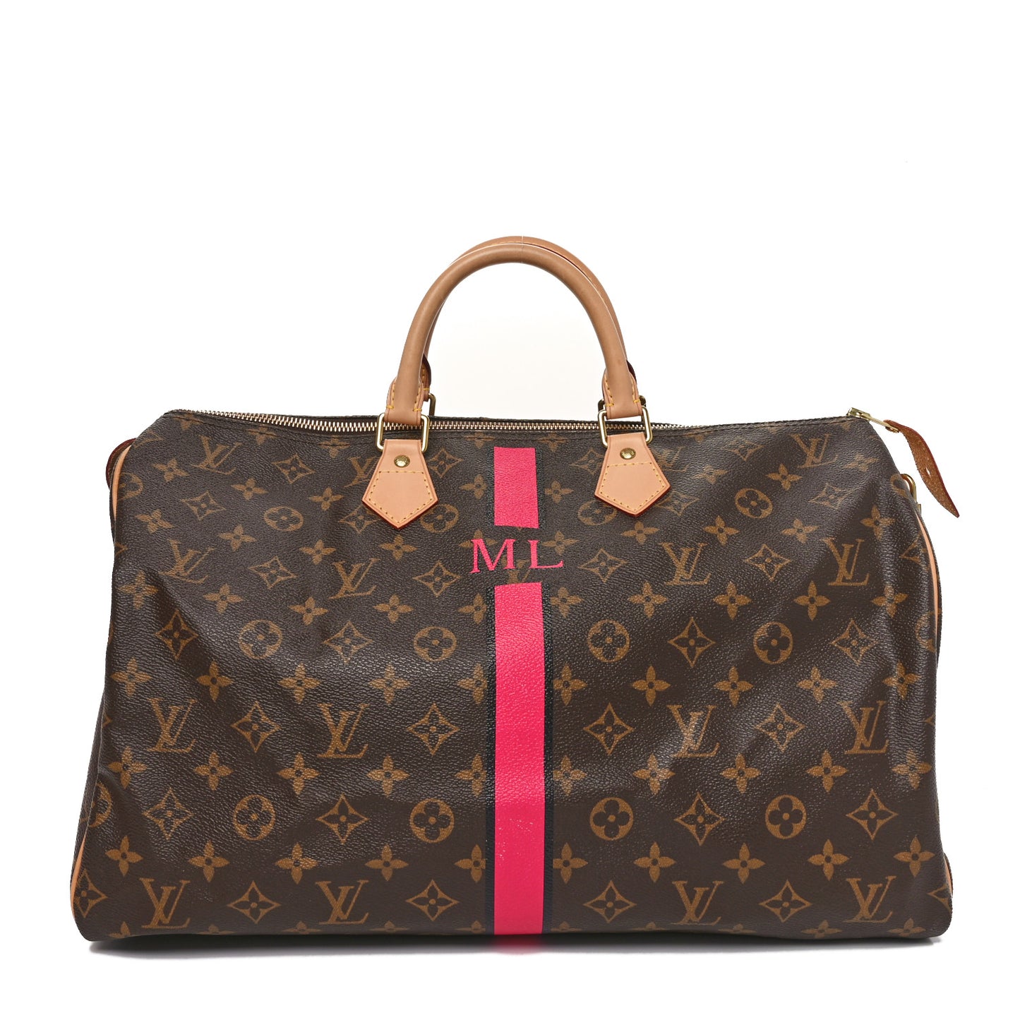 Monogram My LV Heritage Speedy 40 Fuchsia Blue Marine