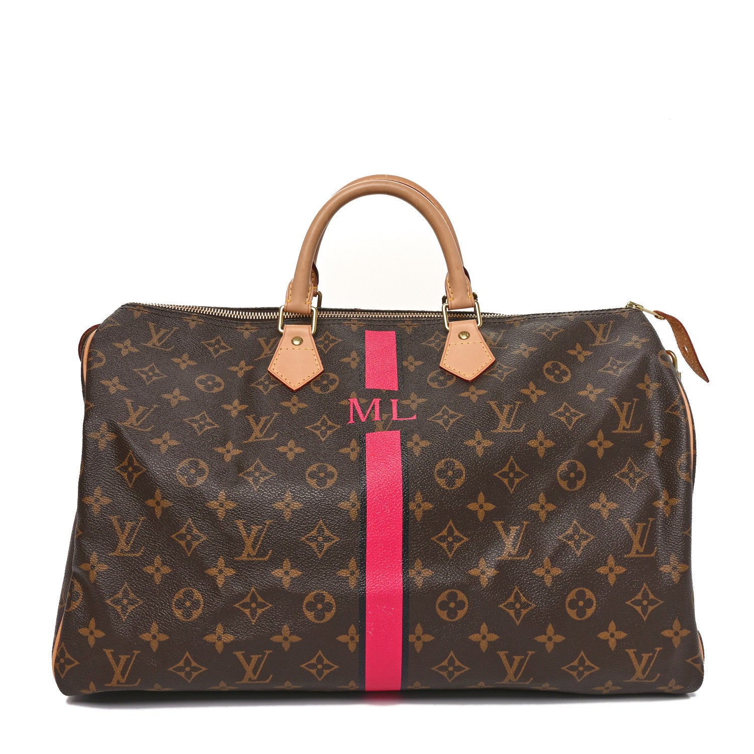 Louis Vuitton Monogram My LV Heritage Speedy 40 Fuchsia Blue Marine 1 of 10