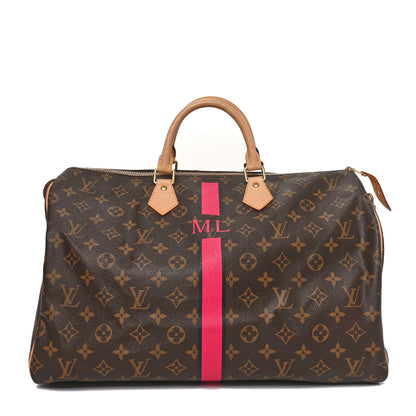 Louis Vuitton Monogram My LV Heritage Speedy 40 Fuchsia Blue Marine 1 of 10