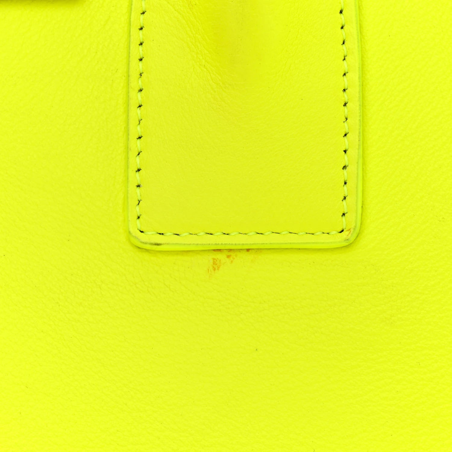 Saint Laurent Calfskin Small Sac De Jour Bag Neon Yellow 16 of 25
