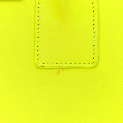 Saint Laurent Calfskin Small Sac De Jour Bag Neon Yellow 16 of 25