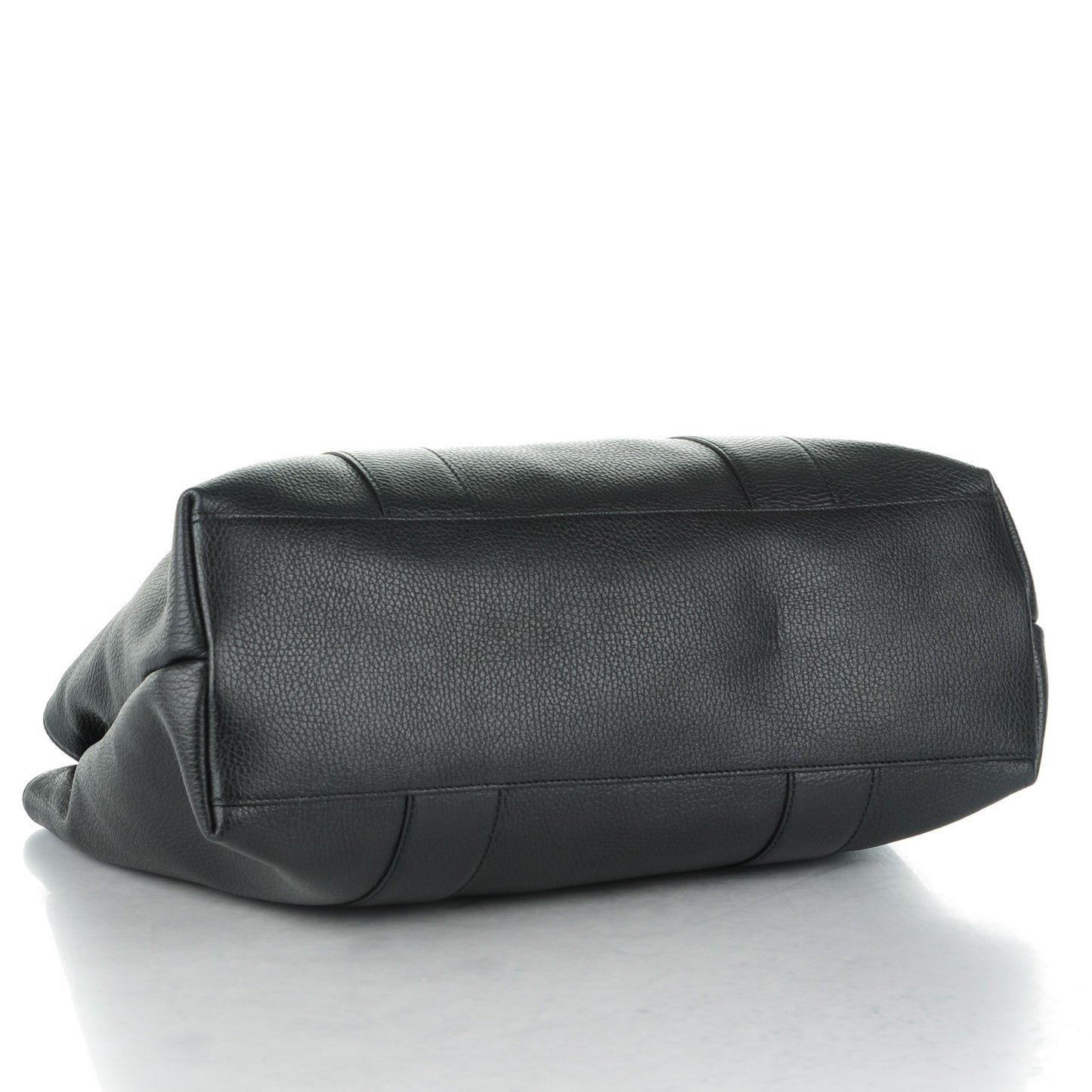 Pebbled Calfskin Medium Bamboo Bar Tote Black