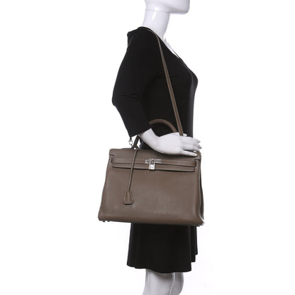 Hermes Togo Kelly Retourne 35 Etoupe 2 of 11