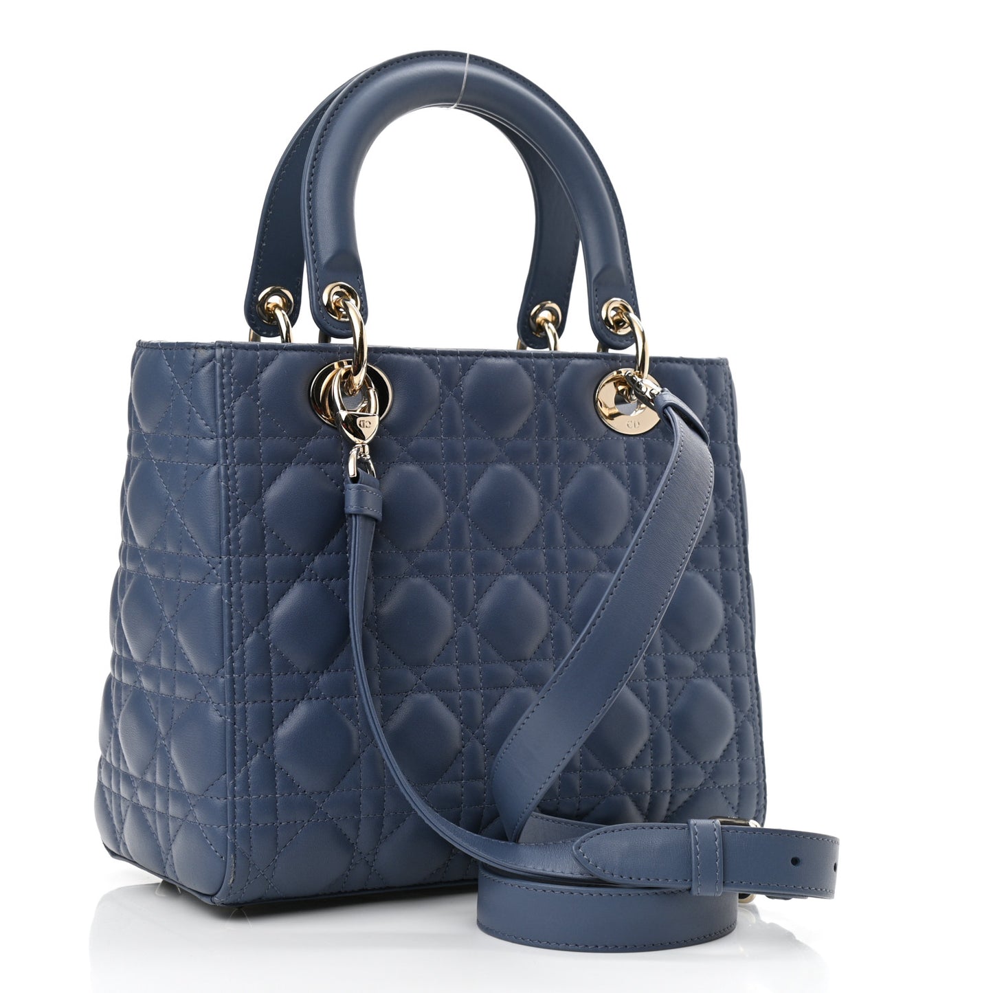 Lambskin Cannage Medium Lady Dior Blue