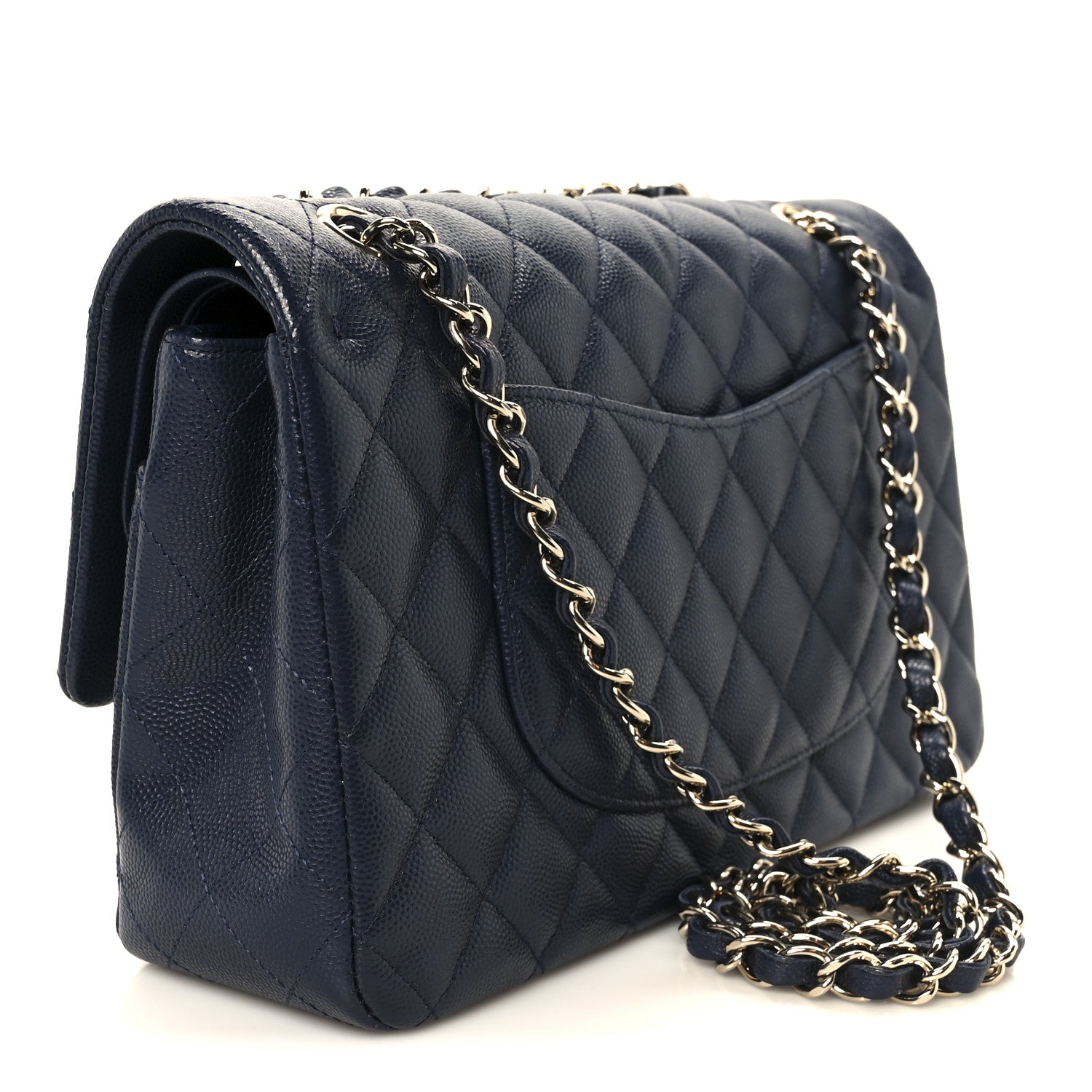 Chanel Caviar Quilted Medium Double Flap Navy Navy 3 of 12