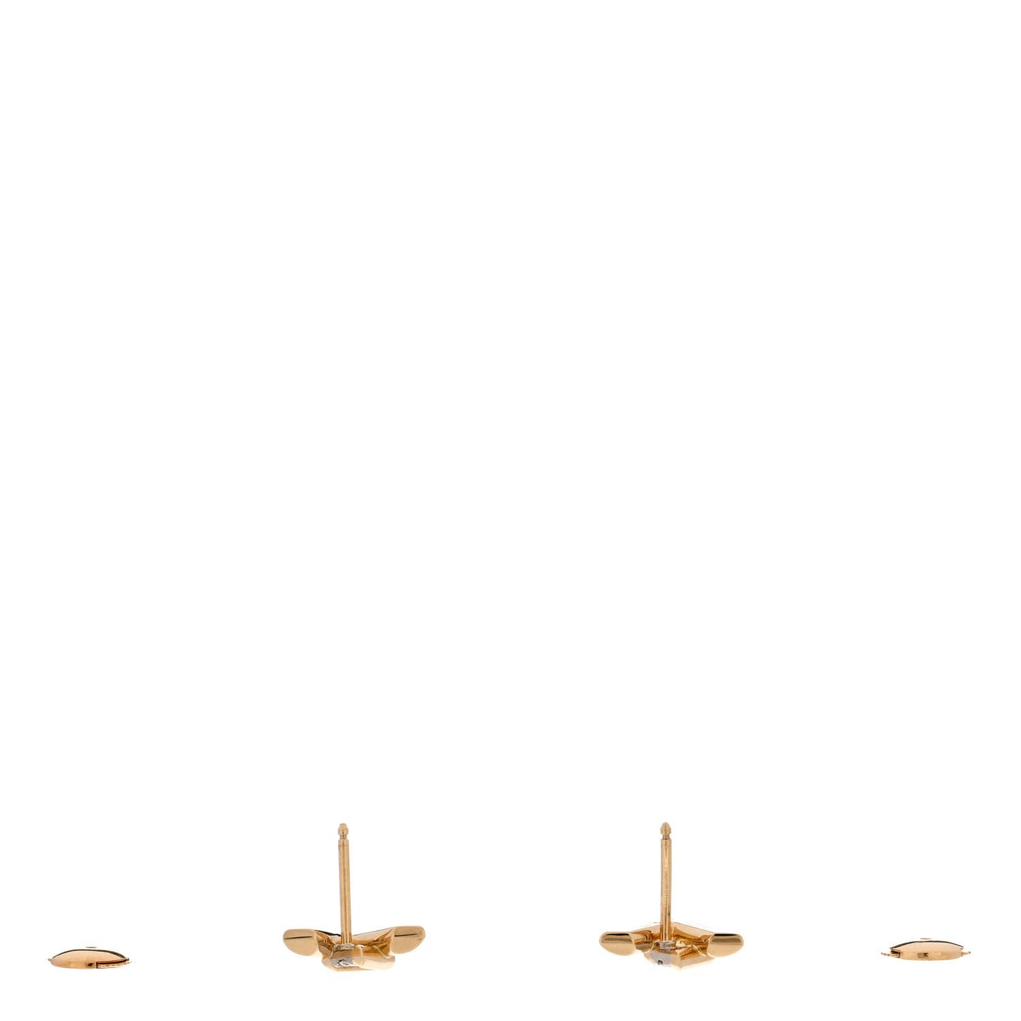 18K Yellow Gold Diamond LV Volt Stud Earrings