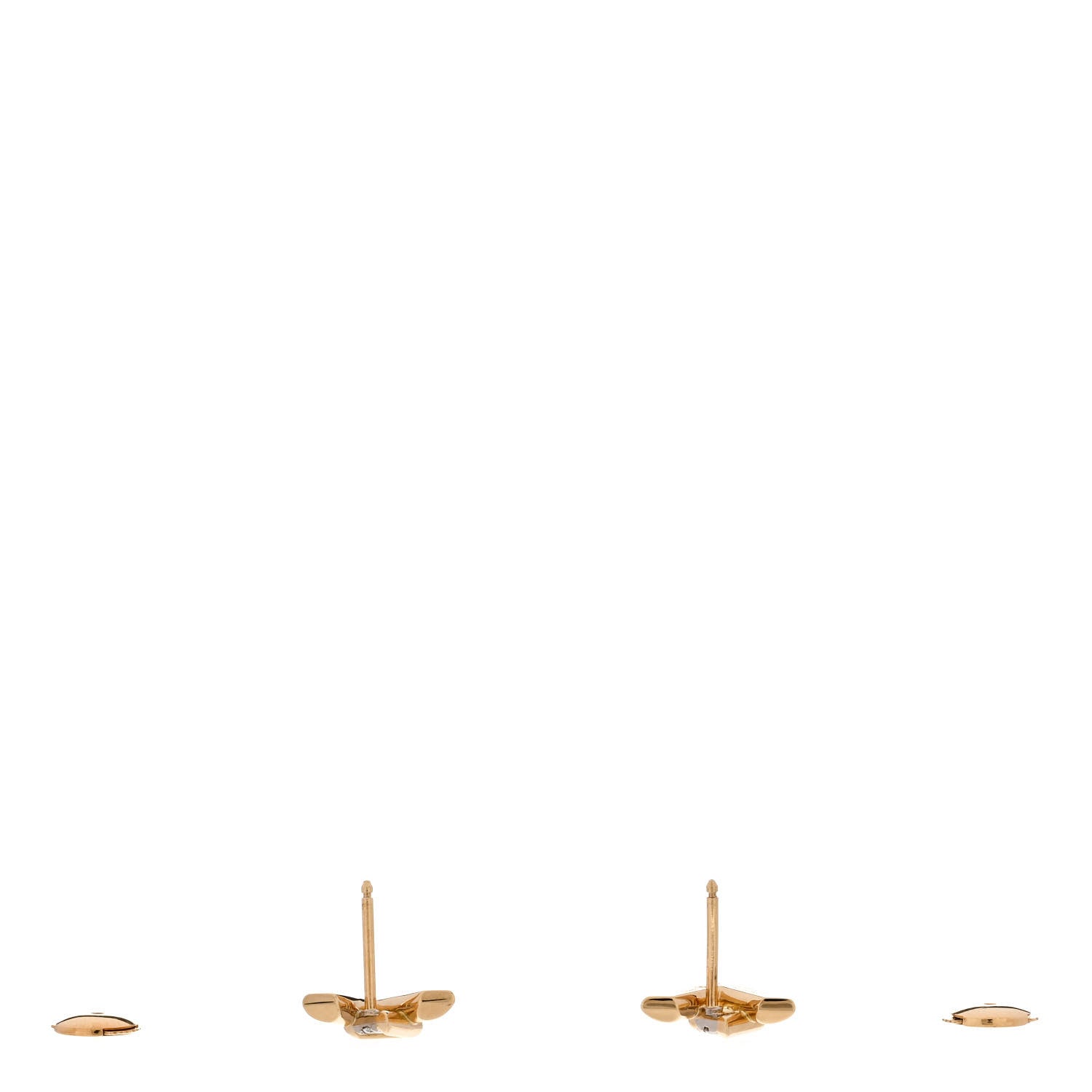 Louis Vuitton 18K Yellow Gold Diamond LV Volt Stud Earrings 3 of 5