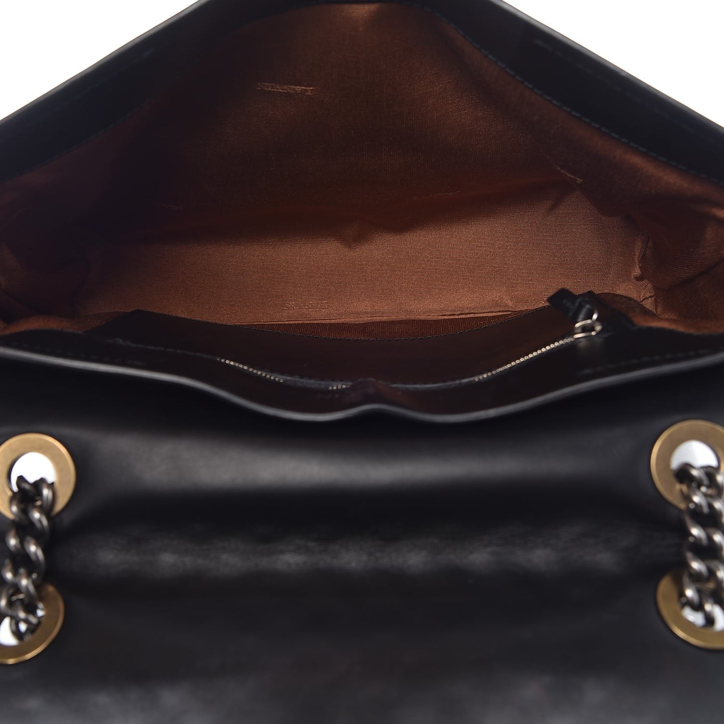 Hammered Calfskin Medium Happy Edgy Shoulder Bag Black