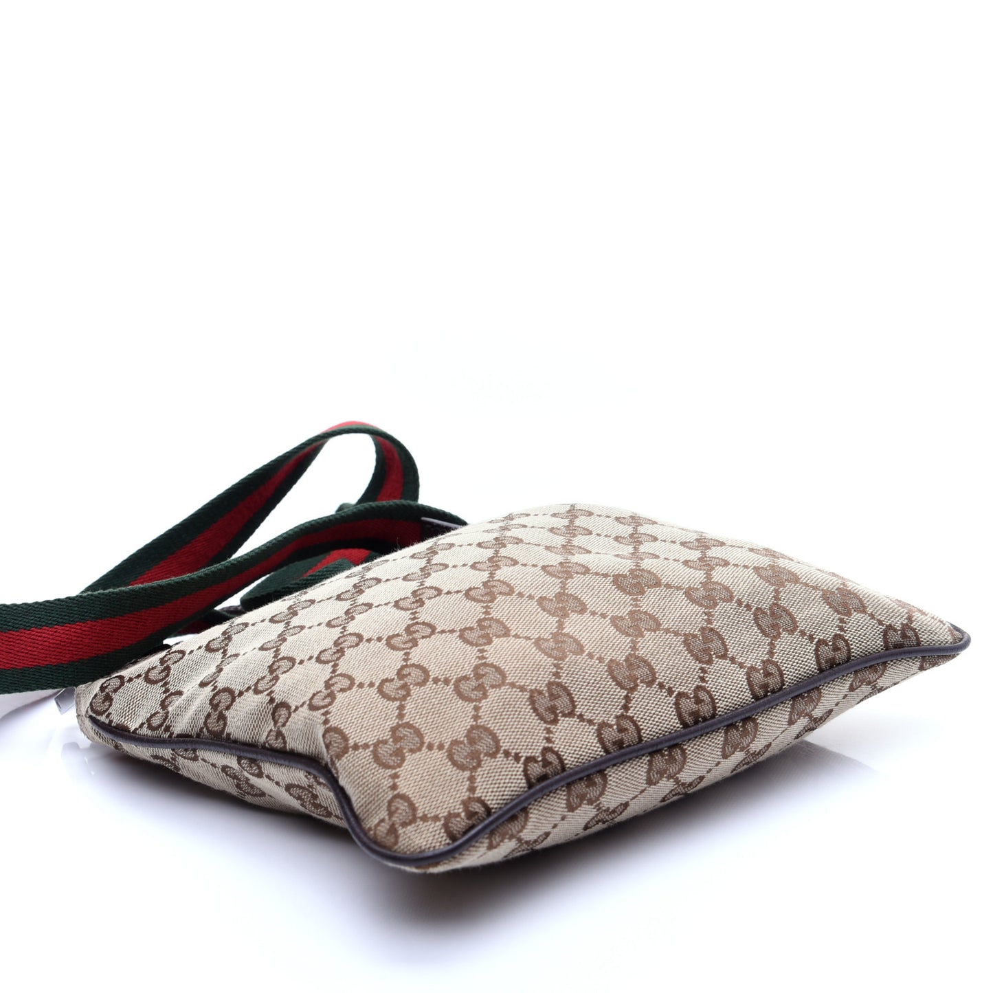 Monogram Web Small Flat Messenger Bag Brown