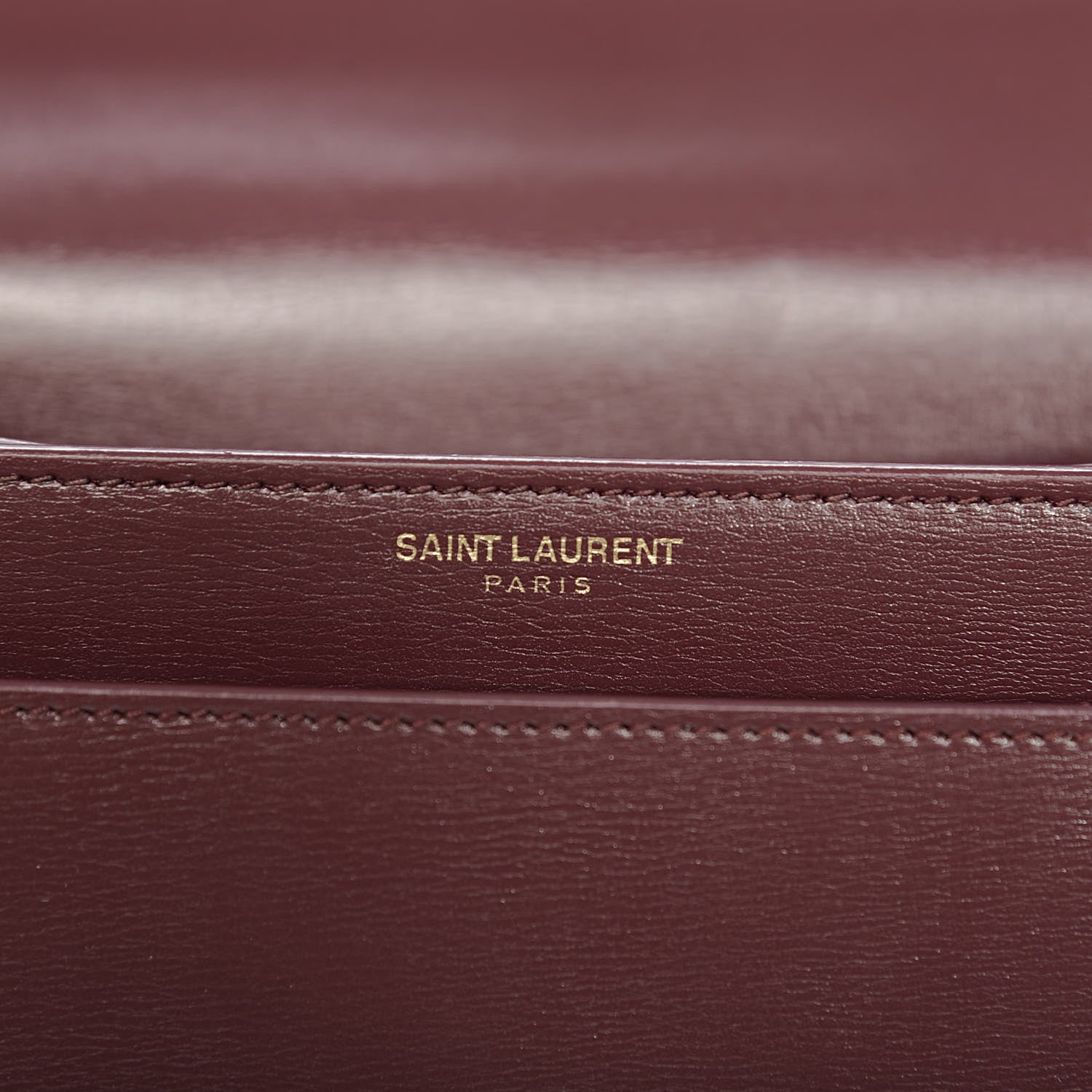 Saint Laurent Calfskin Medium Monogram Sunset Bordeaux 7 of 10