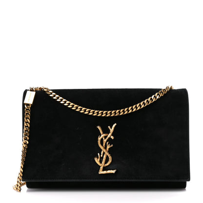 Saint Laurent Suede Medium Classic Monogram Kate Satchel Black 1 of 11