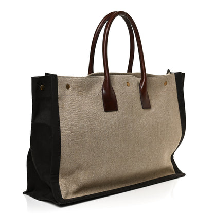 Saint Laurent Linen Calfskin Rive Gauche Tote Natural 3 of 10