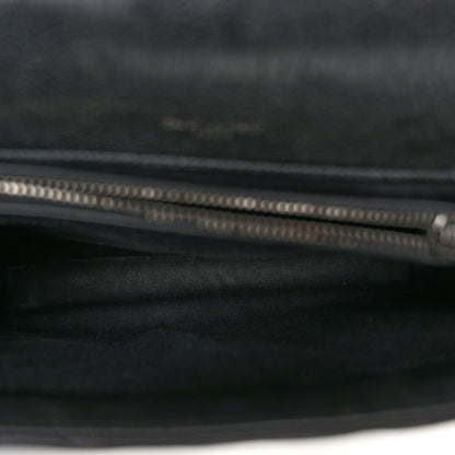 Saint Laurent Sheepskin Matelasse Chevron Monogram Medium College Bag Black 5 of 11
