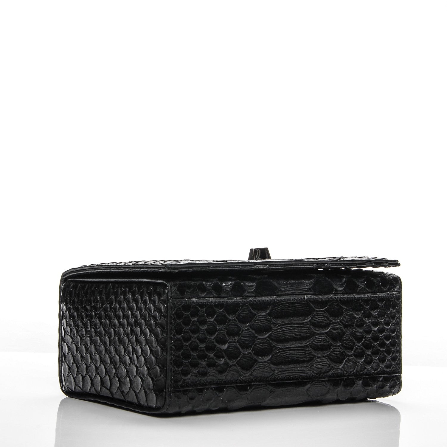 Saint Laurent Python Calfskin Embossed Minaudiere Clutch Black 4 of 6