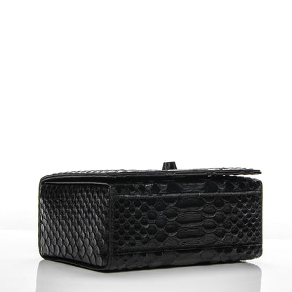 Saint Laurent Python Calfskin Embossed Minaudiere Clutch Black 4 of 6
