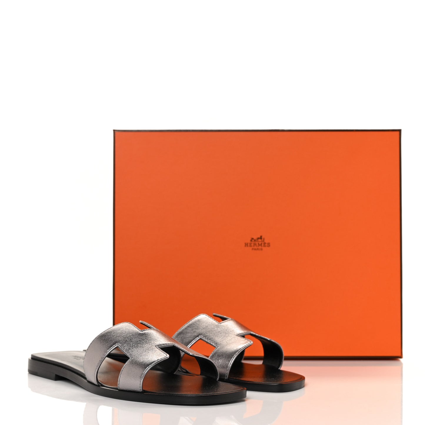 Metallic Nappa Oran Sandals 37 Argent