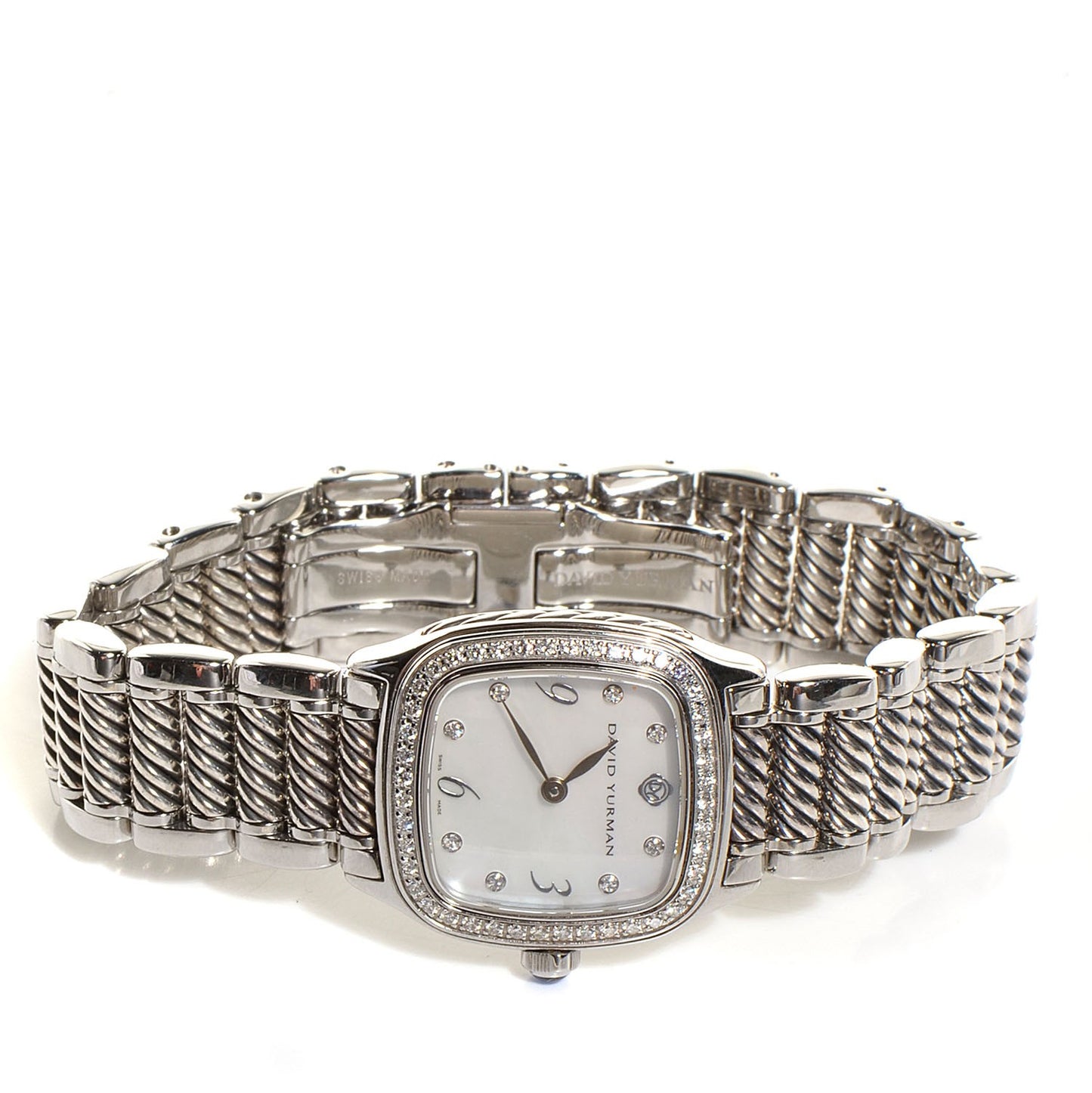 Stainless Steel Diamond Bezel Mother of Pearl 25mm Thoroughbred Quartz Watch