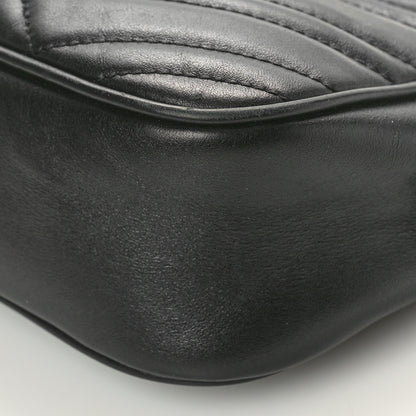 Gucci Calfskin Matelasse Small GG Marmont Chain Shoulder Bag Black 11 of 15