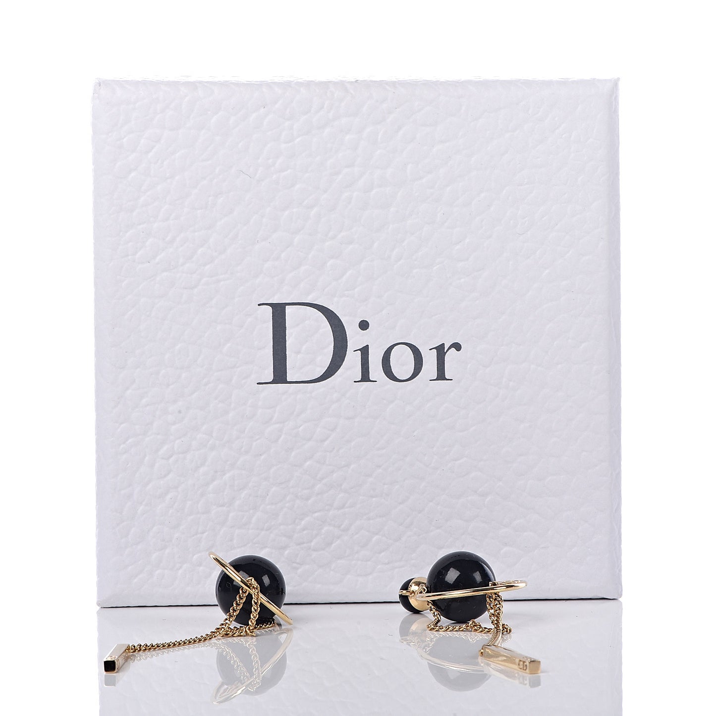 Pearl Tribales Dangle Chain Earrings Black Gold