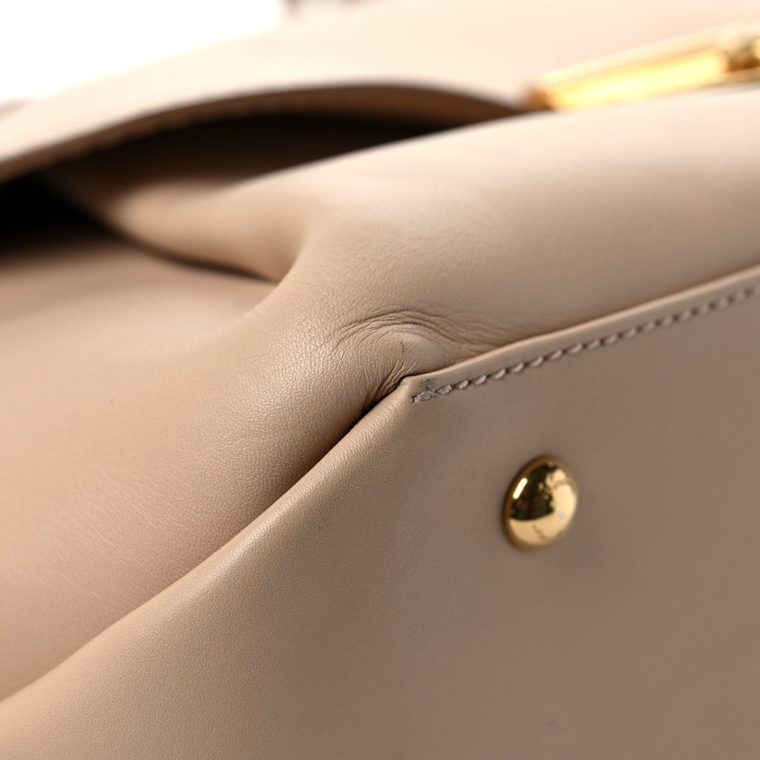 Salvatore Ferragamo Calfskin Fiamma Bag New Bisque 9 of 10