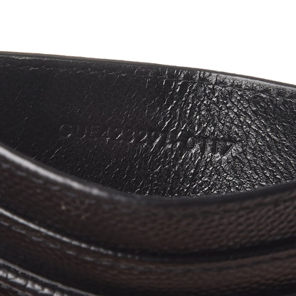 Saint Laurent Grain De Poudre Matelasse Chevron Monogram Credit Card Case Black 6 of 9