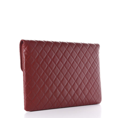 Chanel Caviar Quilted Large Golden Class Pouch Dark Red 2 of 8