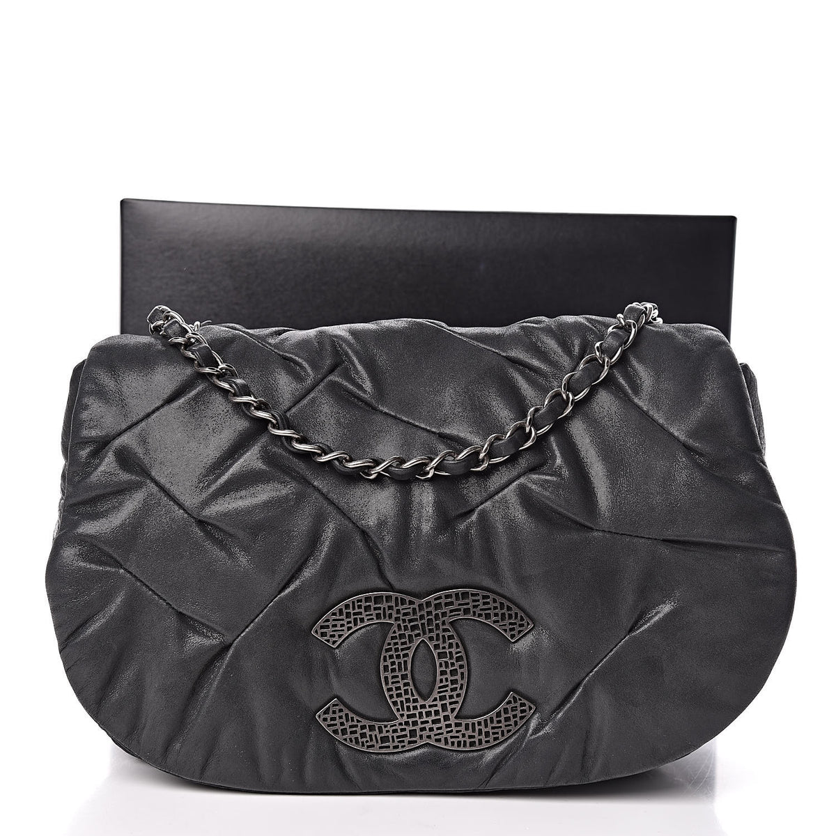 Chanel Iridescent Calfskin Glint Flap Black 11 of 11