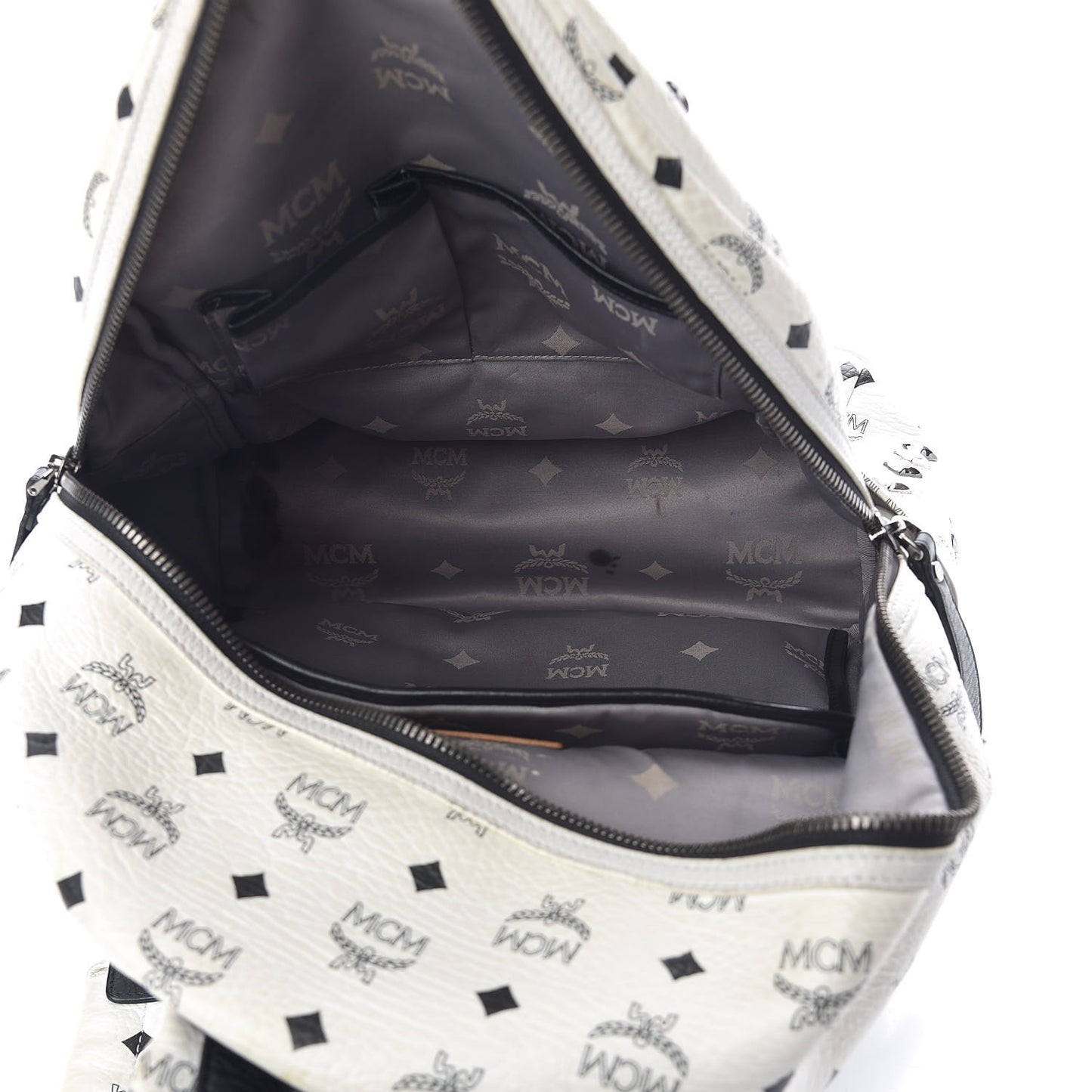 Visetos Studded Medium Stark Backpack White