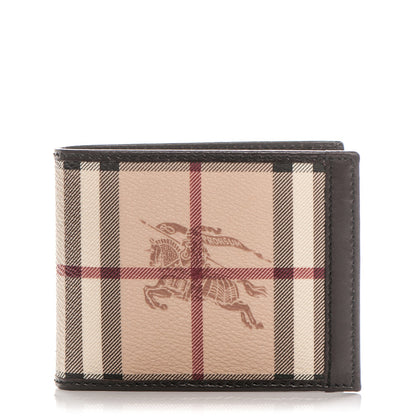 Burberry Haymarket Check Bi-Fold Wallet Chocolate 1 of 8