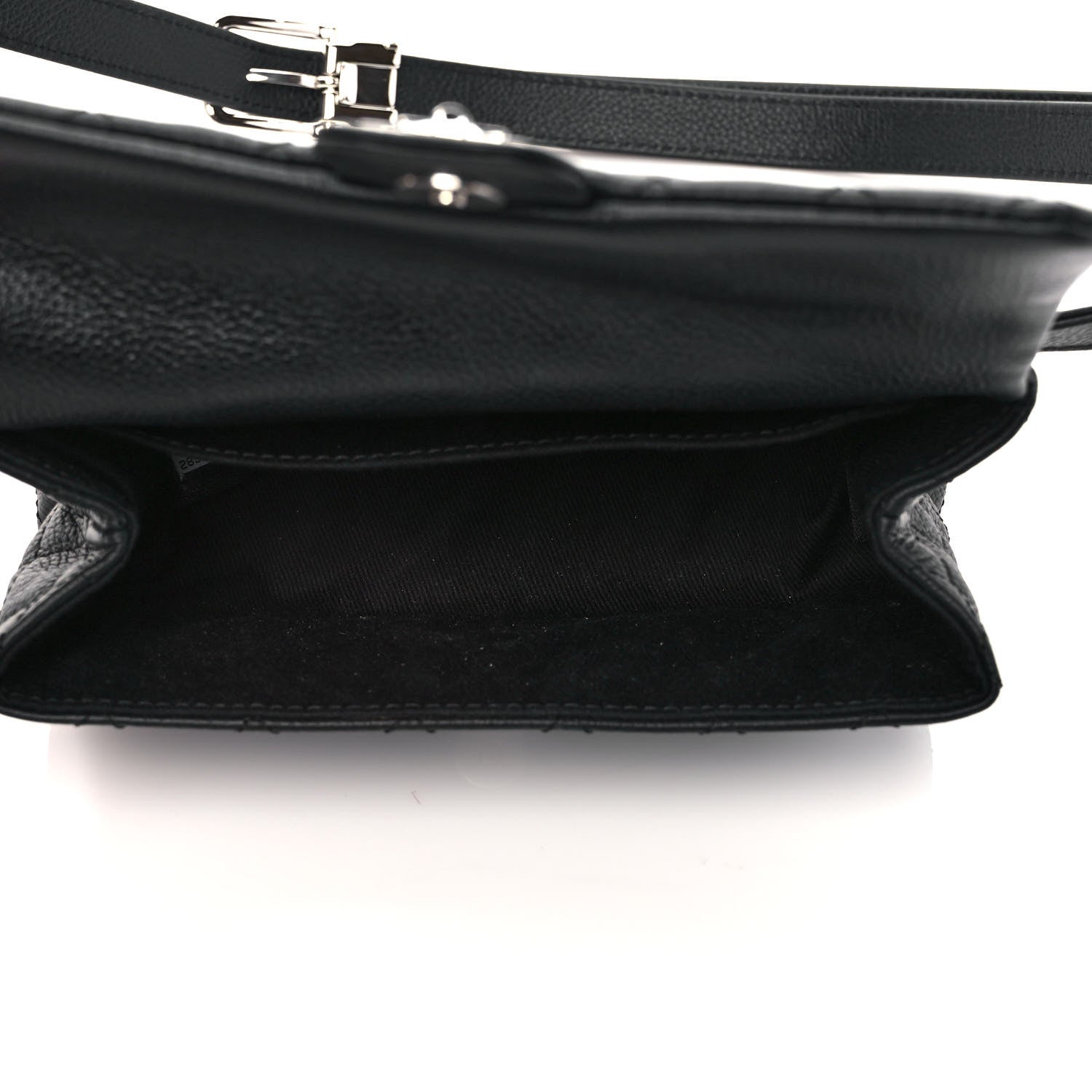 Chanel Grained Calfskin Quilted 2.55 Reissue Flap Belt Bag Clutch Black 5 of 9