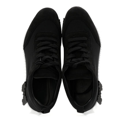 Hermes Air Mesh Suede Goatskin Bouncing Sneakers 39 Black 2 of 10