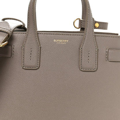 Burberry Grainy Calfskin House Check Small Banner Tote Taupe Brown 9 of 11