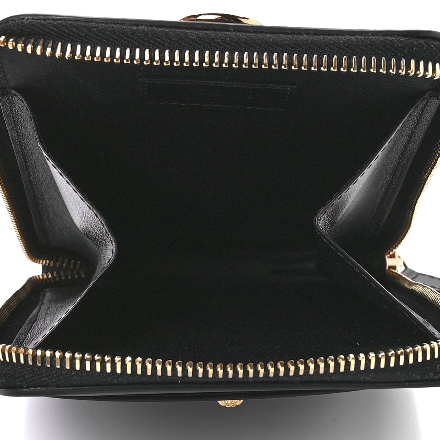 Versace Calfskin La Medusa Zip Around Lanyard Pouch Black 4 of 10