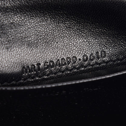 Saint Laurent Grain De Poudre Matelasse Chevron Monogram Card Case Black 8 of 9