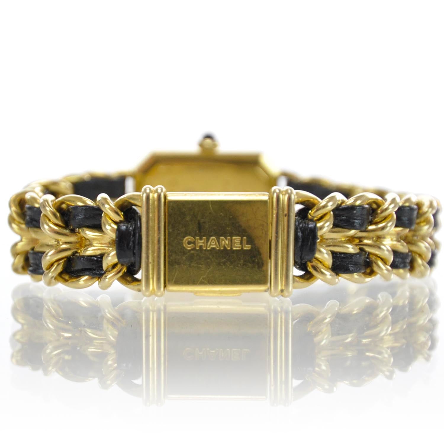 Chanel Stainless Steel Lambskin 20mm Chain Premiere Quartz Watch Gold L 2 of 6