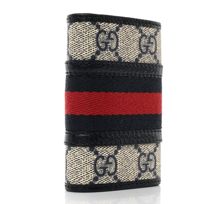 Gucci GG Supreme Monogram Web Ophidia 6 Key Holder Case Beige Blue 3 of 8