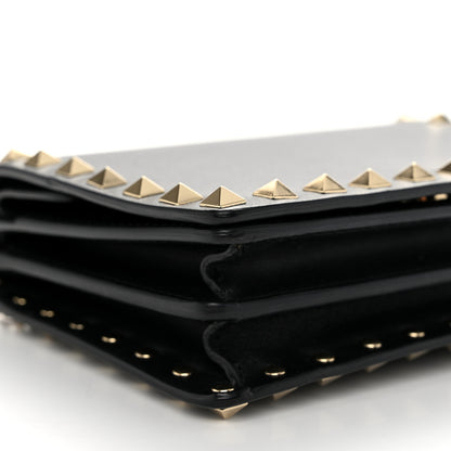 Valentino Garavani Calfskin Rockstud Wallet On Chain Black 8 of 10