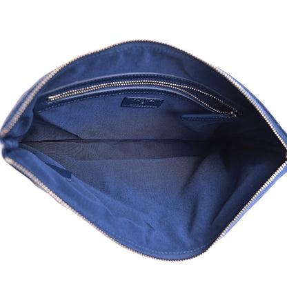 Chanel Caviar Quilted Medium Cosmetic Case Blue 4 of 7