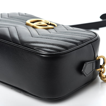 Gucci Calfskin Matelasse Small GG Marmont Chain Shoulder Bag Black 9 of 9