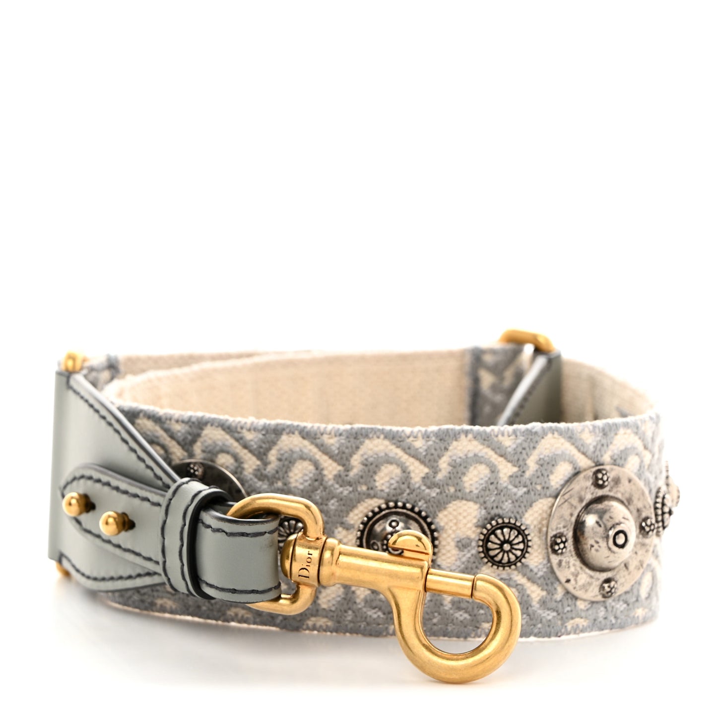 Oblique Studded Shoulder Strap Gris Multicolor