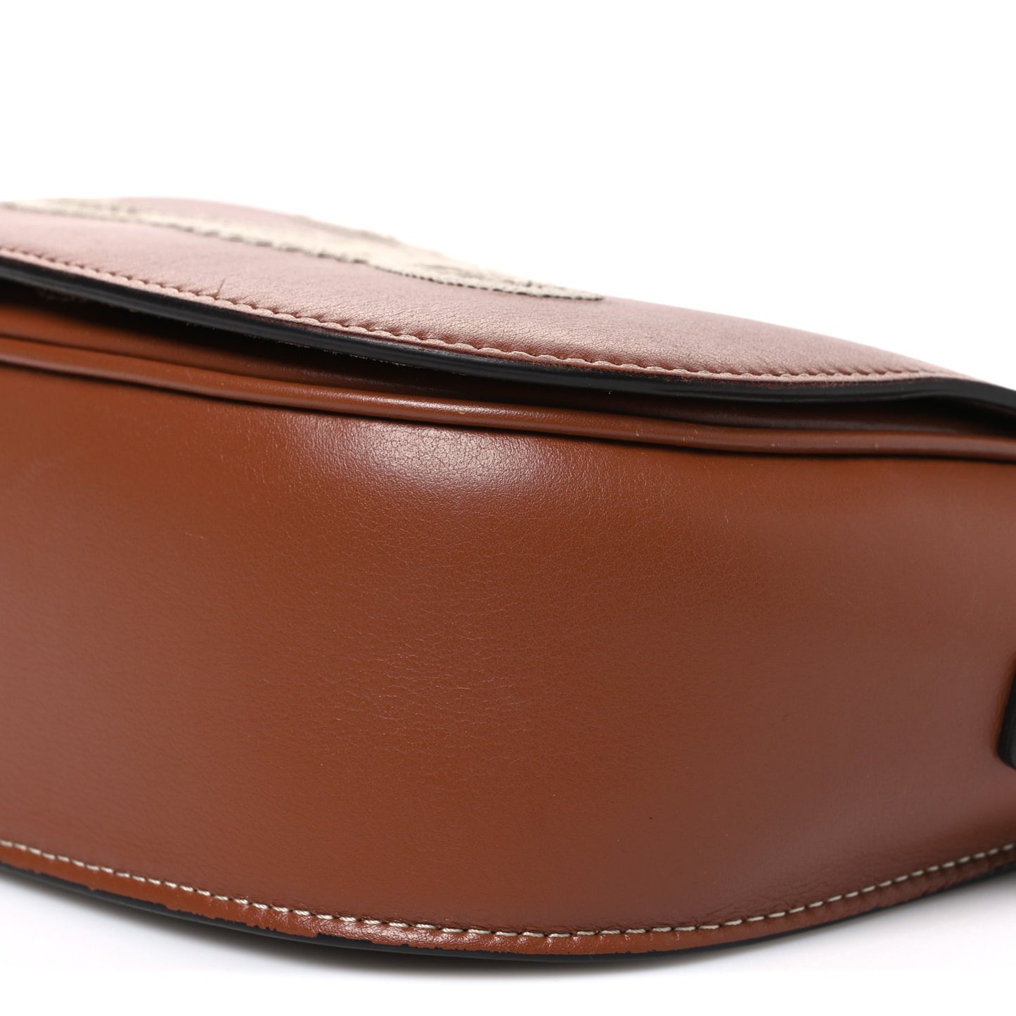 Smooth Calfskin Cuir Triomphe Embroidered Folco Crossbody Bag Tan