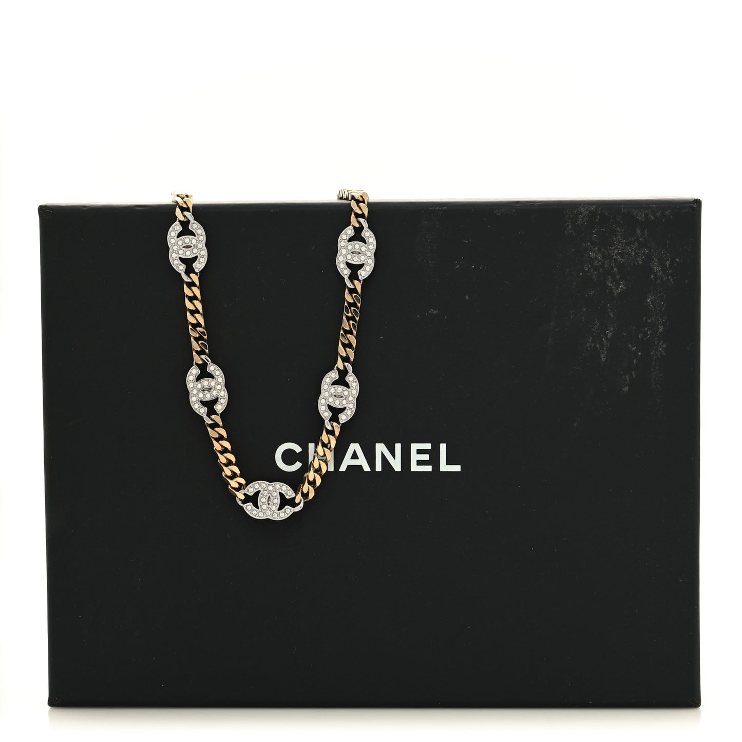 Crystal Chain CC Choker Gold Silver