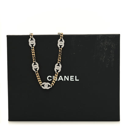 Chanel Crystal Chain CC Choker Gold Silver 5 of 6
