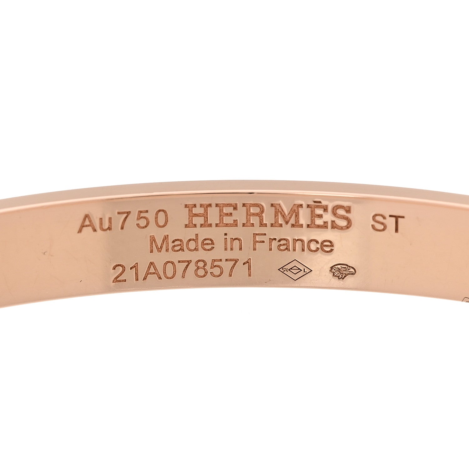 Hermes 18K Rose Gold Diamond PM H D'Ancre Bracelet ST 3 of 4