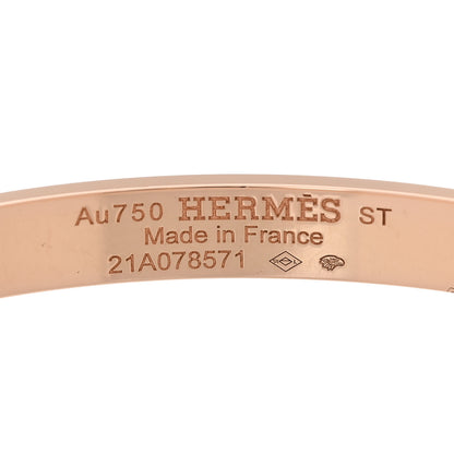 Hermes 18K Rose Gold Diamond PM H D'Ancre Bracelet ST 3 of 4