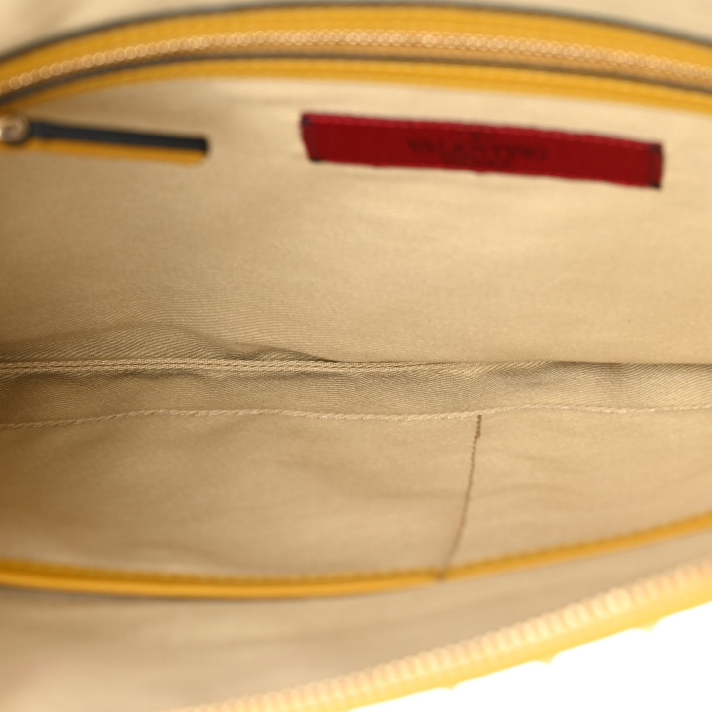 Vitello Large Rockstud Zip Wristlet Pouch Yellow
